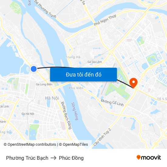 Phường Trúc Bạch to Phúc Đồng map