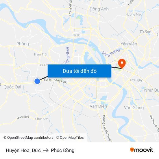 Huyện Hoài Đức to Phúc Đồng map