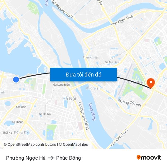 Phường Ngọc Hà to Phúc Đồng map