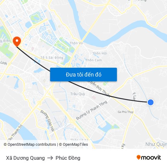 Xã Dương Quang to Phúc Đồng map