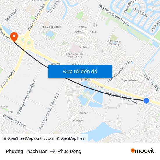 Phường Thạch Bàn to Phúc Đồng map