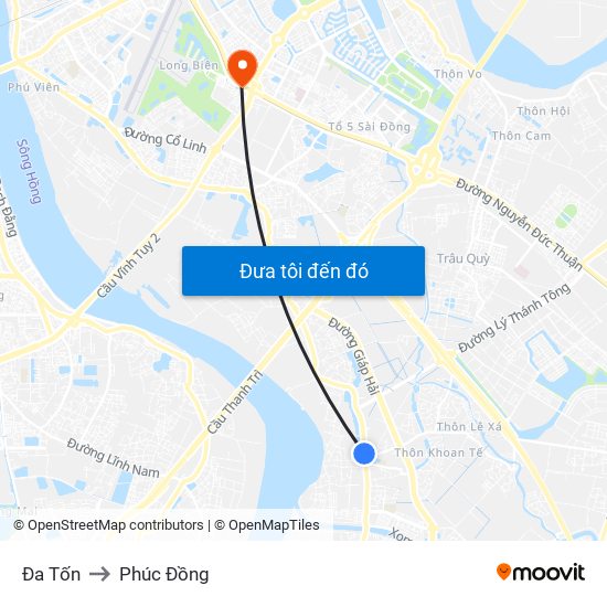 Đa Tốn to Phúc Đồng map