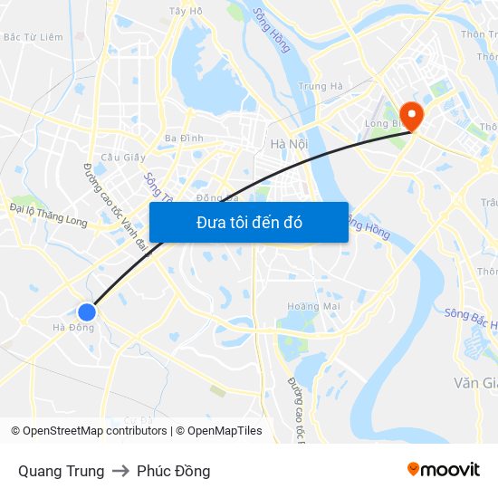 Quang Trung to Phúc Đồng map