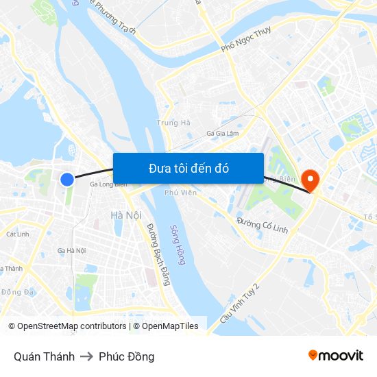 Quán Thánh to Phúc Đồng map