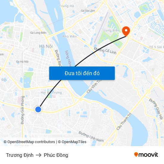 Trương Định to Phúc Đồng map