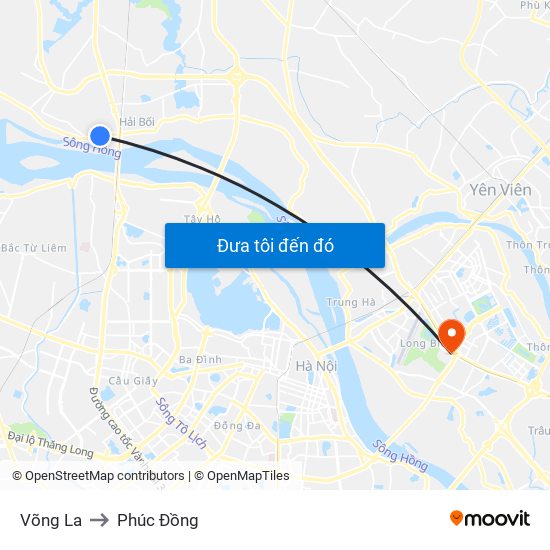 Võng La to Phúc Đồng map