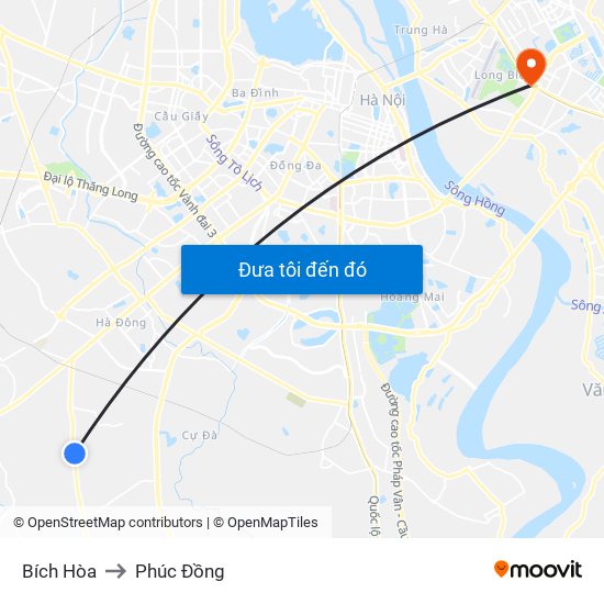 Bích Hòa to Phúc Đồng map