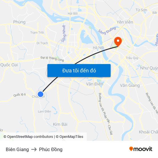 Biên Giang to Phúc Đồng map