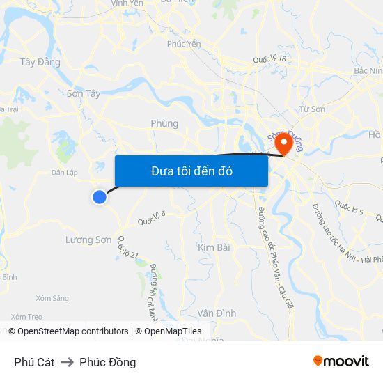 Phú Cát to Phúc Đồng map