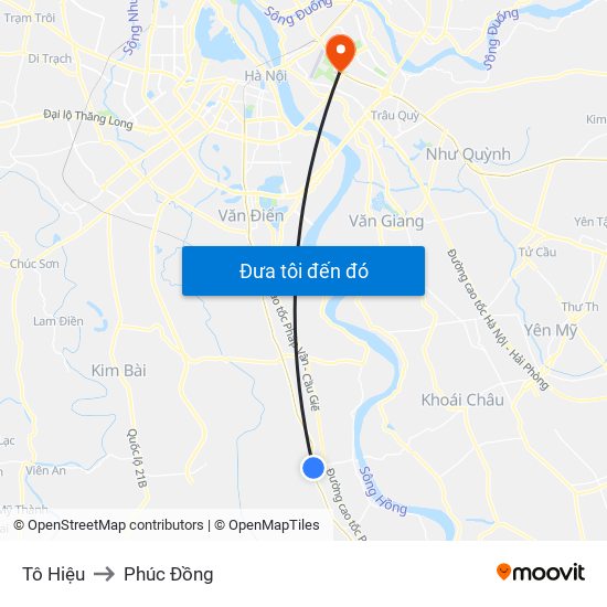 Tô Hiệu to Phúc Đồng map