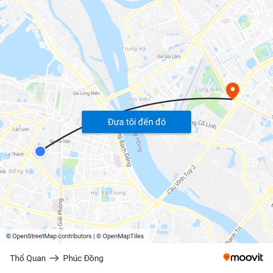 Thổ Quan to Phúc Đồng map
