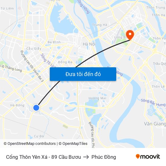 Cổng Thôn Yên Xá - 89 Cầu Bươu to Phúc Đồng map