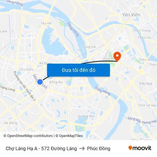Chợ Láng Hạ A - 572 Đường Láng to Phúc Đồng map