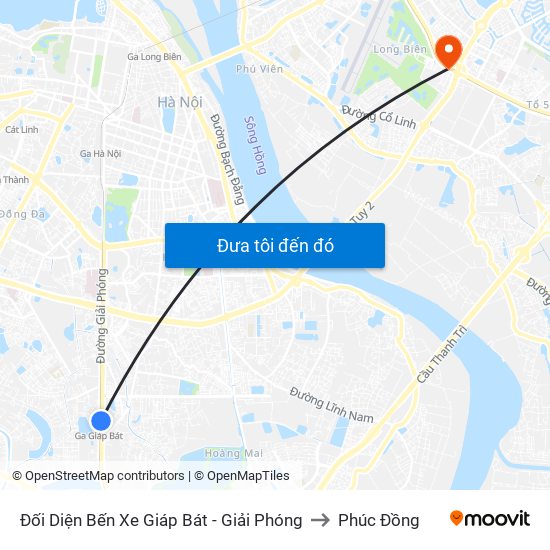 Đối Diện Bến Xe Giáp Bát - Giải Phóng to Phúc Đồng map