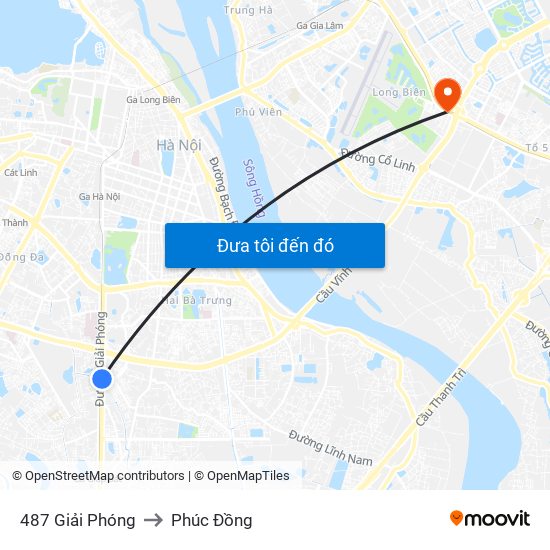 487 Giải Phóng to Phúc Đồng map