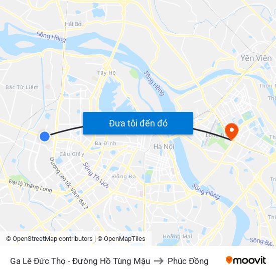 Ga Lê Đức Thọ - Đường Hồ Tùng Mậu to Phúc Đồng map