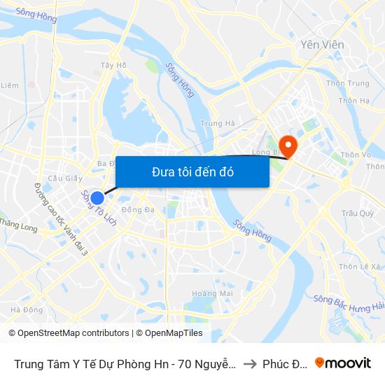 Trung Tâm Y Tế Dự Phòng Hn - 70 Nguyễn Chí Thanh to Phúc Đồng map