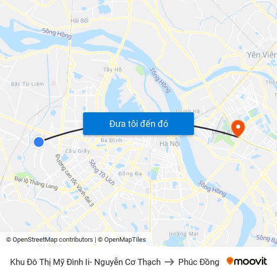 Khu Đô Thị Mỹ Đình Ii- Nguyễn Cơ Thạch to Phúc Đồng map