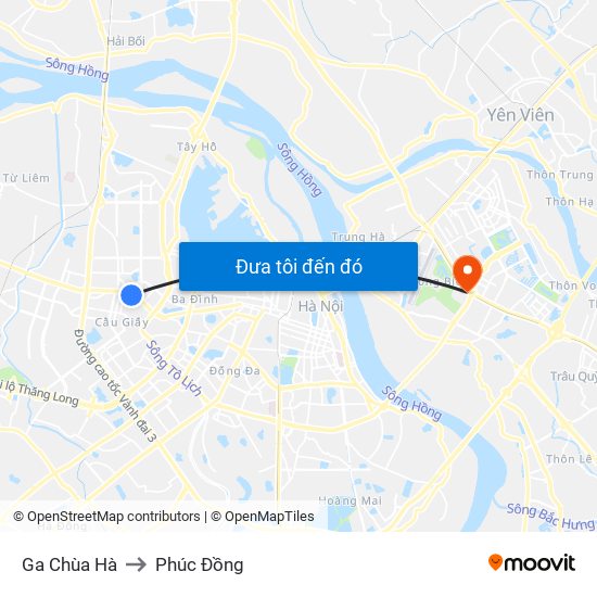 Ga Chùa Hà to Phúc Đồng map