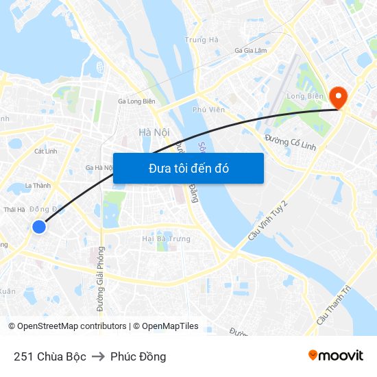 251 Chùa Bộc to Phúc Đồng map