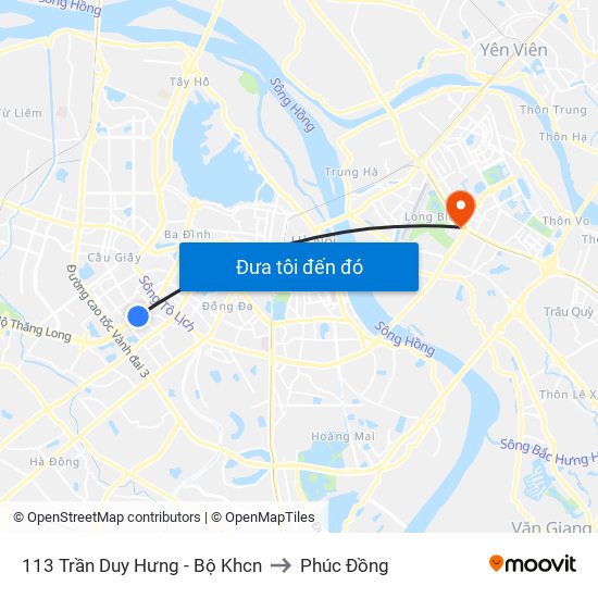 113 Trần Duy Hưng - Bộ Khcn to Phúc Đồng map