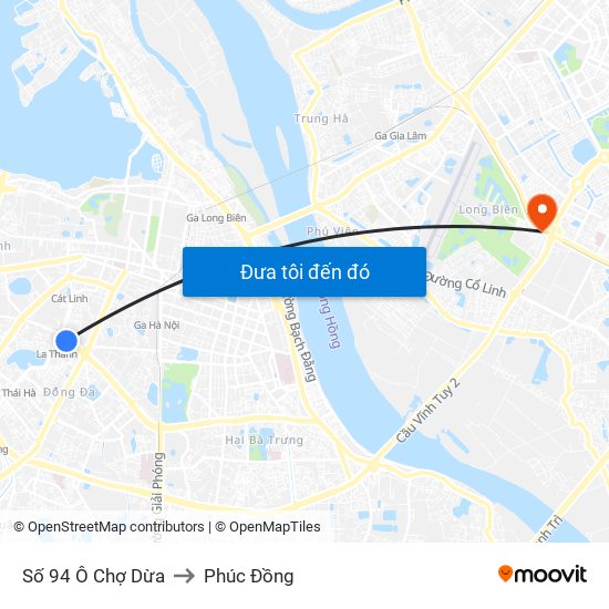 Số 94 Ô Chợ Dừa to Phúc Đồng map