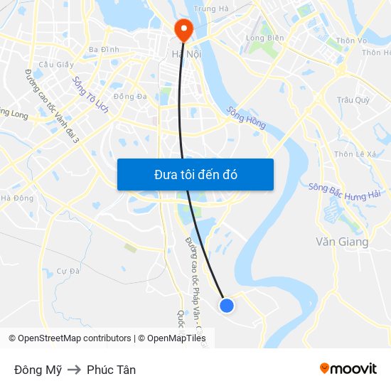 Đông Mỹ to Phúc Tân map