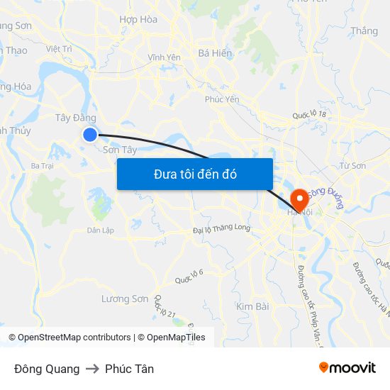 Đông Quang to Phúc Tân map