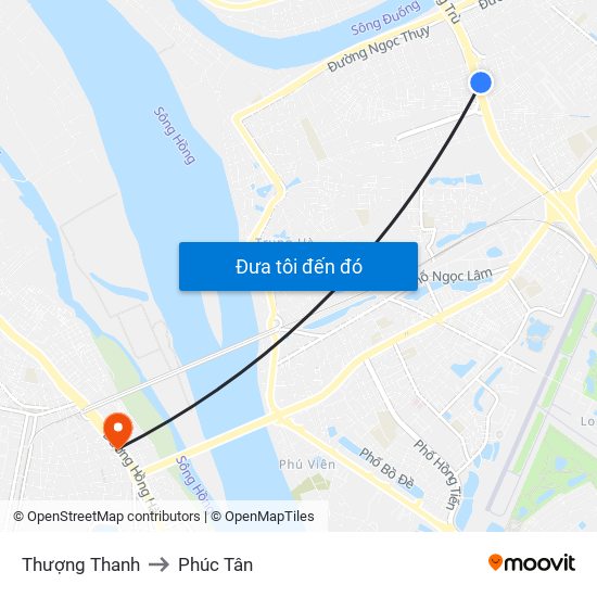 Thượng Thanh to Phúc Tân map