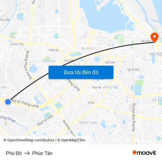 Phú Đô to Phúc Tân map