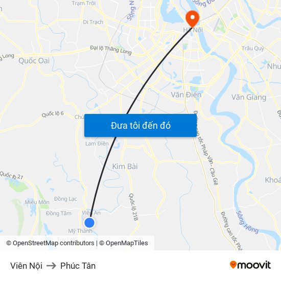 Viên Nội to Phúc Tân map