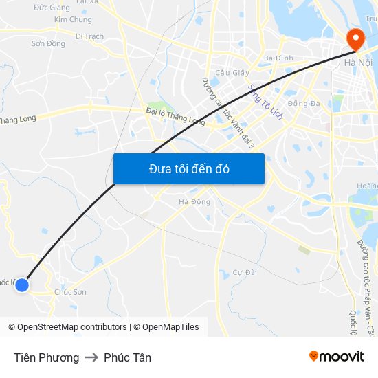 Tiên Phương to Phúc Tân map