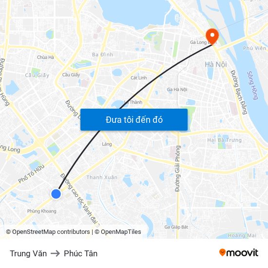 Trung Văn to Phúc Tân map