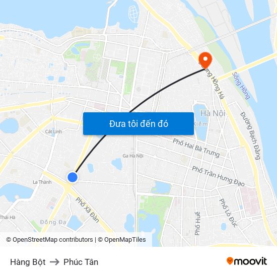 Hàng Bột to Phúc Tân map