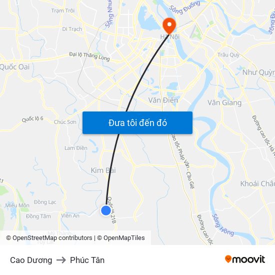 Cao Dương to Phúc Tân map