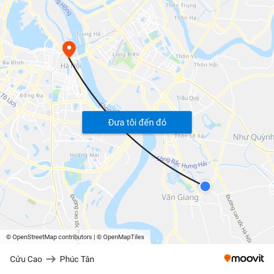 Cửu Cao to Phúc Tân map