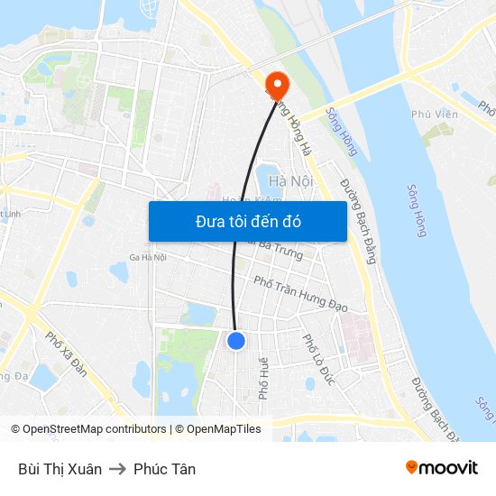 Bùi Thị Xuân to Phúc Tân map