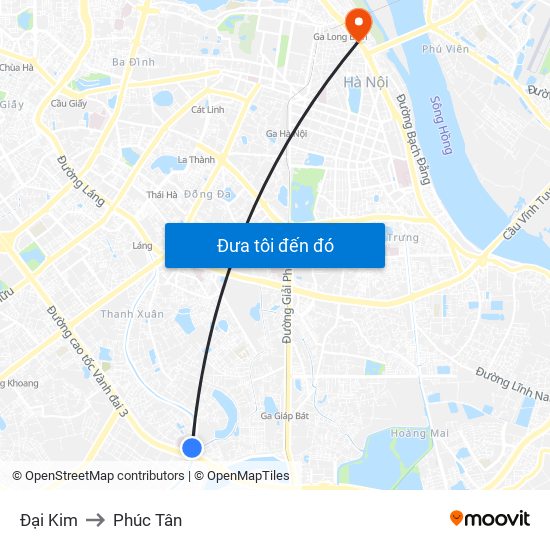 Đại Kim to Phúc Tân map