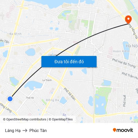 Láng Hạ to Phúc Tân map