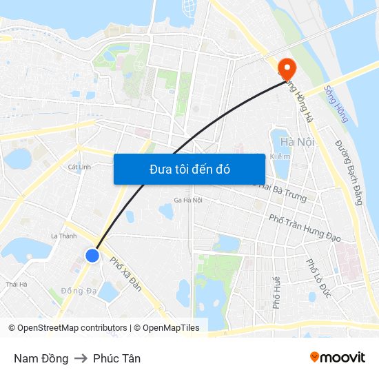 Nam Đồng to Phúc Tân map