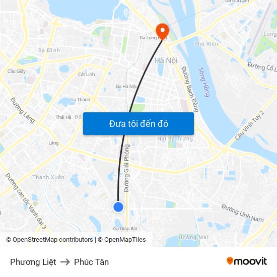 Phương Liệt to Phúc Tân map