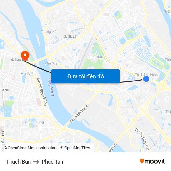 Thạch Bàn to Phúc Tân map