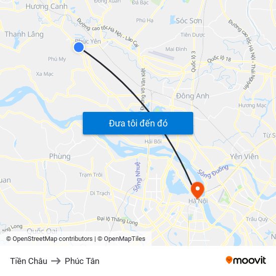 Tiền Châu to Phúc Tân map