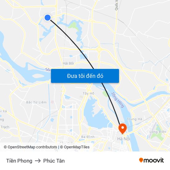 Tiền Phong to Phúc Tân map