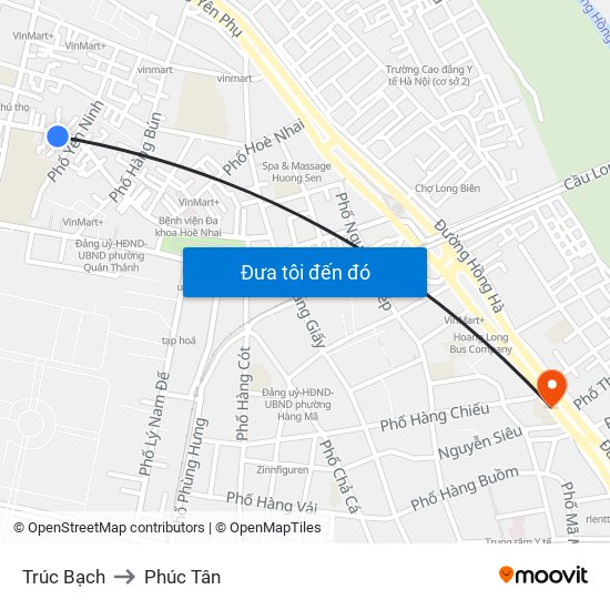 Trúc Bạch to Phúc Tân map