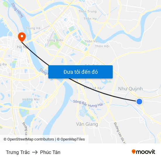 Trưng Trắc to Phúc Tân map