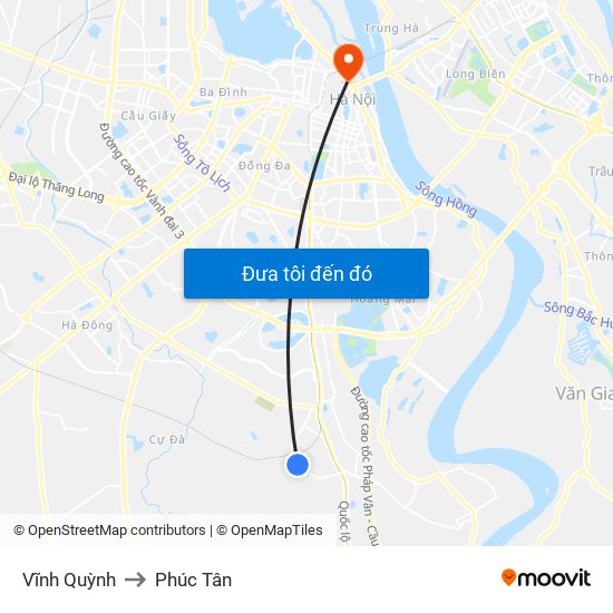 Vĩnh Quỳnh to Phúc Tân map