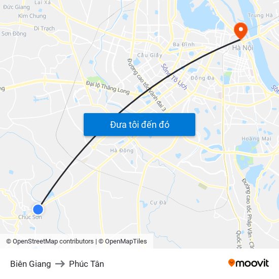 Biên Giang to Phúc Tân map
