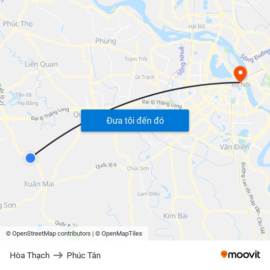 Hòa Thạch to Phúc Tân map