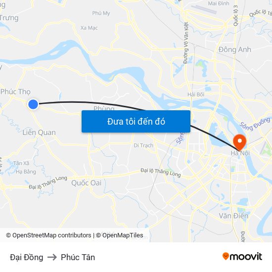 Đại Đồng to Phúc Tân map